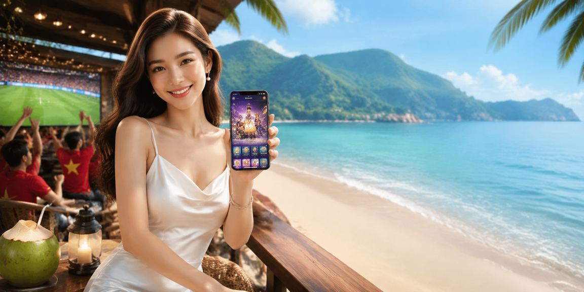 Người dùng VIP nhận thưởng và dùng app cá cược trên bãi biển Côn Đảo
